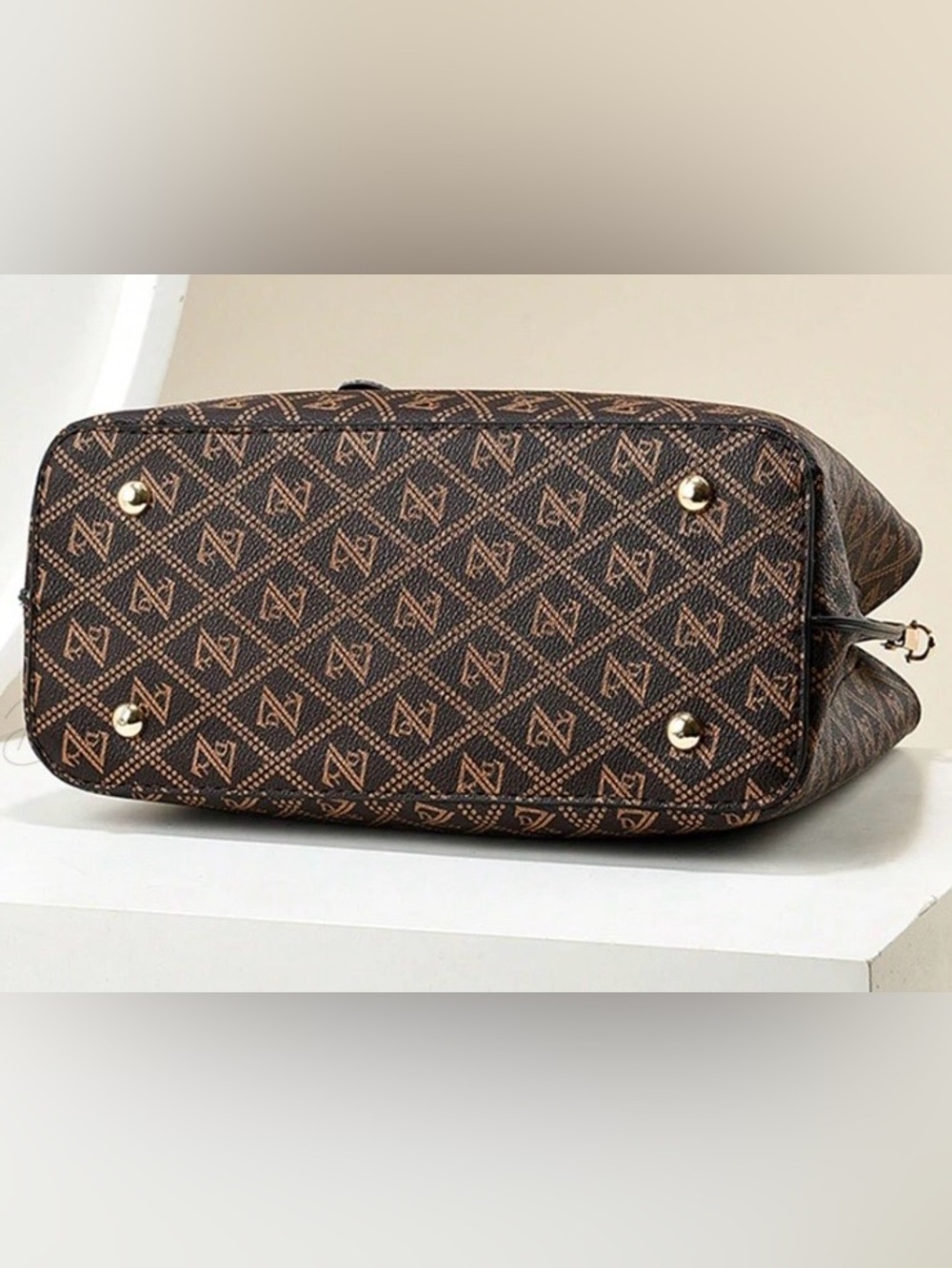 Brown Monogram Satchel, Chain Handles, Guitar Strap, Standard Strap & Bag Charm - Picture 5 of 10